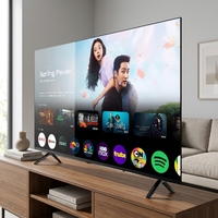 TV Pintar UHD 4K Layar Datar LED LCD Android WiFi 6 Hitam 65-100 Inci Asal Cina