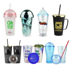 Gobelet à café glacé en plastique réutilisable à double paroi, anti-fuite, transparent personnalisé, avec couvercle et paille, 16oz/24oz/40oz, style globe de <span class=keywords><strong>neige</strong></span> - Product Image 4
