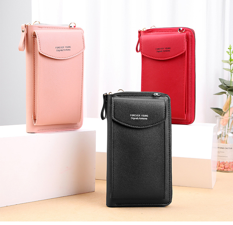 New Design Women Multifunctional Leather Wallet Mobile Phone Bags Women Ladies Cellphone Bag