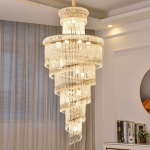 Thiết kế sang trọng khách sạn nhà phòng khách ánh sáng mặt dây chuyền thủy tinh hiện đại LED Đèn Chùm Pha lê treo đèn - Product Image 3