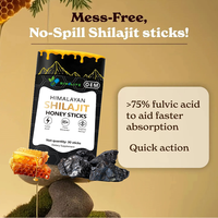 Bâtonnets de miel au Shilajit de l'Himalaya – Mélange naturel d'acide fulvique et de minéraux traces – Complément nutritionnel infusé au miel naturel