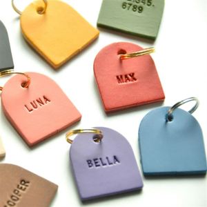 Personalized Novelty PU Leather <b>Dog</b> Name <b>Tag</b> Silent ID Stamped Design Portable Charm Pet Gift - Product Image 4