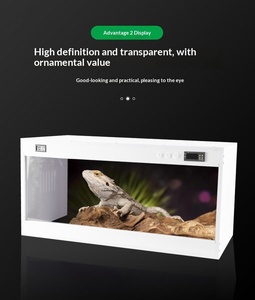 Boîte d'élevage et d'incubation en PVC blanc <span class=keywords><strong>pour</strong></span> <span class=keywords><strong>animaux</strong></span> de compagnie (lion crinié, lézard, hérisson, tortue) avec contrôle intelligent de la température – Modèle moderne - Product Image 6