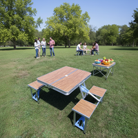 Table à manger pliable compacte moderne en aluminium, légère, portable, imperméable, durable, anti-corrosion, pour cour, parc, patio, jardin