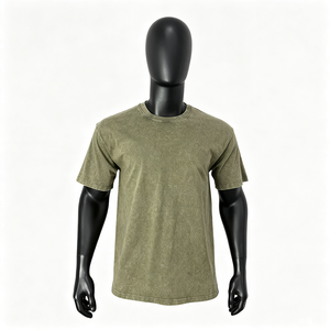 T-shirt Rétro Vintage Délavé et Vieilli Unisexe Col Rond en Coton pour Homme Vente en Gros Faible MOQ OEM Style Décontracté Urbain - Product Image 1