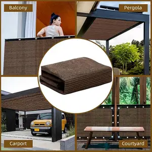Tela de privacidade para varanda HDPE customizável 4m x 4m, proteção solar, rede de tecido para jardim, decoração de edifícios ao ar livre