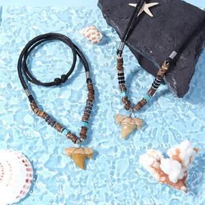 Collana personalizzata con denti di squalo per <span class=keywords><strong>mia</strong></span> <span class=keywords><strong>figlia</strong></span> collana da surfista da spiaggia con perline per le vacanze alla moda - Product Image 4