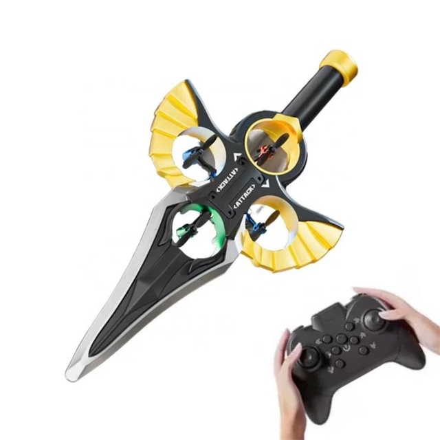2.4GHZ Remote Control Stunt Flying Sword Plane Toy with Lights Foam Drone RC Airplane for Kids and Beginners