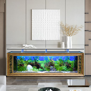 Grand aquarium en verre transparent sur mesure <span class=keywords><strong>de</strong></span> luxe pour salon, meuble TV, tailles 1,2m-3m, forme ronde, capacité 120L, facile à nettoyer - Product Image 6