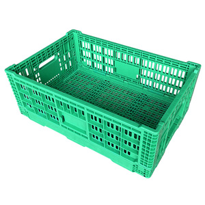 South China Plastic Folding <b>Crate</b> 560x410x225mm Green Blue Drop Resistant Durable Vegetable Fruit Turnover <b>Storage</b> - Product Image 1