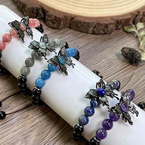 Bracelet en pierre naturelle avec perles de verre colorées, énergie féminine, potentiel de marketing viral très élevé, support après-vente - Product Image 4