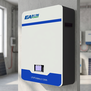 Système de stockage d'énergie domestique tout-en-un hybride 5,12 kWh 48 V pour montage mural, compatible avec d'autres batteries - Product Image 3