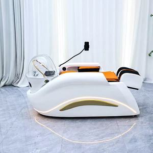 Lit de massage électrique inclinable pour salon de coiffure avec thérapie capillaire et shampoing intégré - Product Image 2