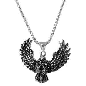 Yunnique – collier avec pendentif aigle en acier inoxydable pour hommes, style punk rétro, design du zodiaque animal, bijoux cadeau, chaîne de 60cm - Product Image 5