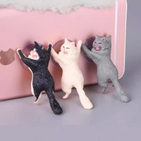 Support de téléphone universel pour lit en résine plastique avec ventouse, design mignon de chat, cadeau décoratif pour smartphones et tablettes, vente chaude