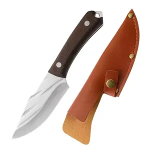 Cuchillo de cuchilla de 4 pulgadas Cuchillo de cocina forjado Cuchillo serbio con mango de madera