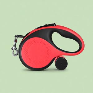 Laisse de chien rétractable personnalisée de luxe rouge/noir de 8 mètres avec dégagement rapide et porte-sac à crottes, durable pour chien de 50 kg, OEM ODM - Product Image 1
