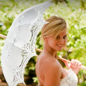 精美的海洋白色中式花边廉价意大利纪念品礼品装饰雨伞