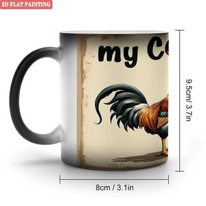 Frosted Black 11oz <b>Ceramic</b> Mug Heat Sensitive Sublimation <b>Cup</b> For Coffee Lovers - Product Image 1