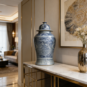 Pot <span class=keywords><strong>à</strong></span> gingembre en <span class=keywords><strong>porcelaine</strong></span> de Jingdezhen bleu et blanc peint <span class=keywords><strong>à</strong></span> la main de haute qualité, pot de temple en céramique pour la décoration intérieure - Product Image 5