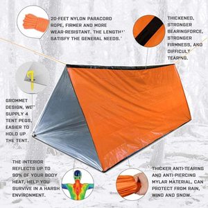 WoQi Coperta Impermeabile per Esterni, Tenda di Emergenza in Pile per 2 Persone, Tenda Tubolare di Sopravvivenza per Viaggi, Campeggio, Escursionismo, <span class=keywords><strong>Calcio</strong></span> - Product Image 4