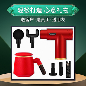 ชุดของขวัญแก้วมัคสำนักงานสุดหรู สมุดโน้ตปกหนังสีแดง ปั๊มโลโก้ส่วนตัว พิมพ์ลาย ของขวัญธุรกิจตรุษจีน - Product Image 2