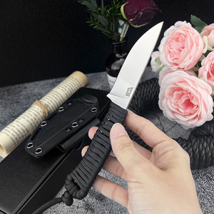 Cuchillo recto EDC de alta dureza para campo, con mango completo, herramienta multiusos para camping, supervivencia y rescate, con funda para colgar en la cintura. - Product Image 2