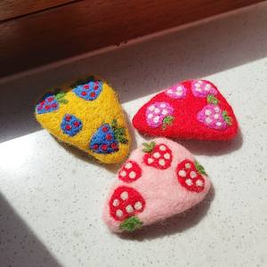 Pinza para el pelo de ciervo y corazón peludo para niño, accesorios para el cabello de lana con temática navideña, Año Nuevo, Invierno - Product Image 6