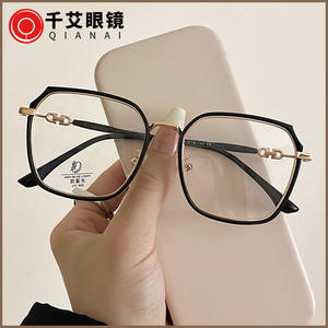 Qianai – lunettes carrées anti-lumière bleue pour femmes, montures au design large et irrégulier, pour étudiants et sur ordonnance, P5-22046 - Product Image 3