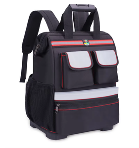 Sac de rangement pour électricien en tissu Oxford de grande capacité, résistant, durable, imperméable, fermeture éclair, sac à dos pour outils - Product Image 2