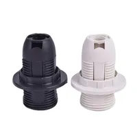 CE Full Screw Plastic Lamp Socket E14 Pendant Lamp Holder With Ring Black/White