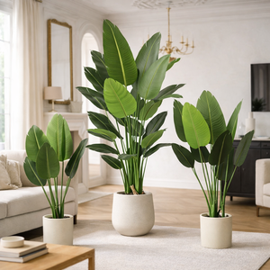 Piante Artificiali di Grande Successo: Albero di Banano con Foglie Grandi per Decorazione Domestica, Foglie Finte di Banano in Vaso - Product Image 6