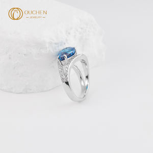 مجوهرات عالية الجودة من OUCHEN 9k 10k 14k 18k 22k 24k من الذهب الخالص للنساء من مختبر الماس المزروع خواتم زفاف فرقة أبدية - Product Image 6