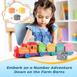 Set Treno con Animali da Fattoria per Bambini, Gioco Educativo <span class=keywords><strong>Montessori</strong></span> per Conteggio, Abbinamento e Ordinamento, 10 Marionette da Dito, Fattoria Educativa - Product Image 4