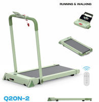 Caminadora Portátil Plegable de 3 Niveles de Inclinación Manual, 12 km/h, con Pantalla LED, para Debajo del Escritorio, para Correr y Trotar