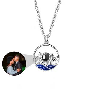 Símbolo <span class=keywords><strong>de</strong></span> amor pareja collar Shopify Drops-hipping montaña proyección colgante collar foto proyección joyería collares - Product Image 1