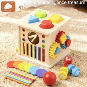 Coffre au trésor multifonctionnel en bois pour enfants, jouet éducatif pour les doigts, apprentissage cognitif, huit en un, pour les enfants de 4 à 6 ans - Product Image 6
