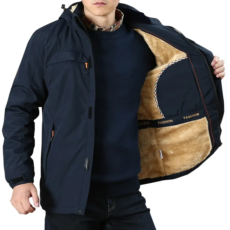 Jaqueta de inverno longo ropa mode vestido invierno vêtements de sport grande taille manteau pour hommes doublure en fausse fourrure veste d'hiver