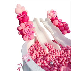 Trắng Trẻ Em Ngoài Trời Bóng Pit Hồ Bơi Với Double Side Trượt Lâu Đài Bơm Hơi Cho Bữa Tiệc Sinh Nhật - Product Image 2