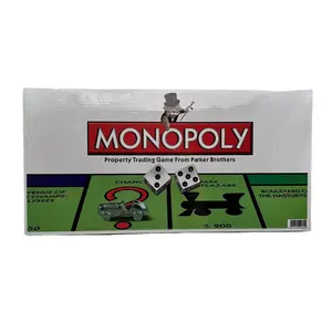 Jogo de tabuleiro de fabricação, mini token de plástico e casa personalizado monopoli jogo de tabuleiro