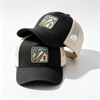 Gorra Trucker de 5 Paneles con Malla Transpirable, Visera Ancha Curvada, Estilo Vintage, para Montaña, Camping, Senderismo y Pesca