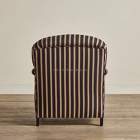 Fauteuil de salon classique et confortable en lin rembourré avec repose-pieds ottoman, style français, dossier capitonné, fauteuil de salon sur roulettes