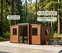 Maison conteneur en acier extensible moderne et économique de 20 pieds, étanche, 2 chambres, préfabriquée, garantie 1 an