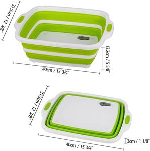8L Collapsible Tub with Clasp <b>Large</b> <b>BBQ</b> Prep Tub Camping Foldable Collapsible Chopping Blocks Cutting Board - Product Image 4