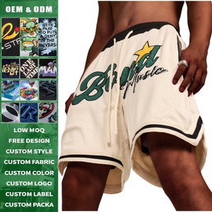 High Quality Custom Logo Colorful Applique Letter Mesh Tape Shorts <b>Layered</b> Design for Athletic Training - Product Image 1
