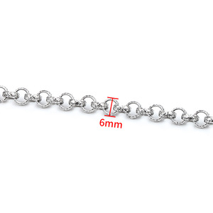 Wholesale Textured Rolo <b>Chain</b> | Embossed O Ring <b>Necklace</b> <b>Chain</b> Roll for Jewelry Making - Product Image 5