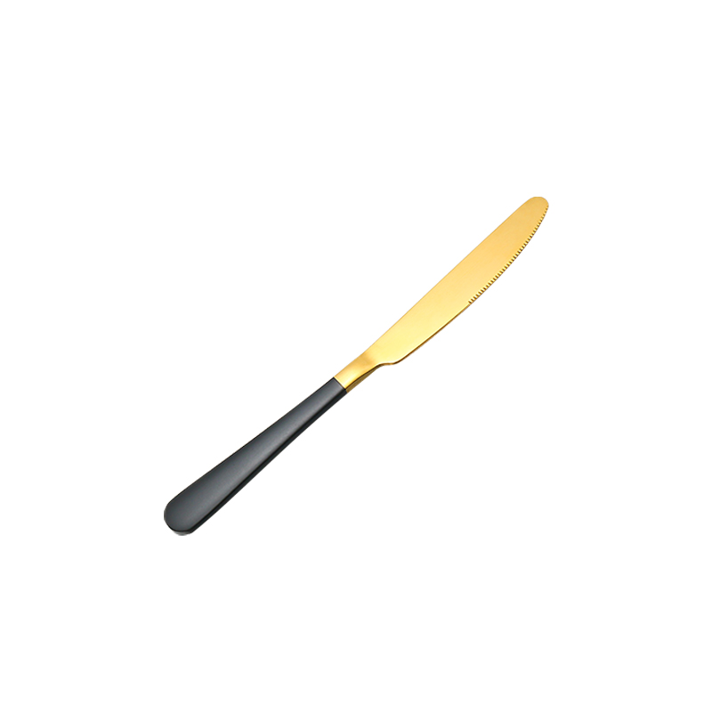gold black dinner knife
