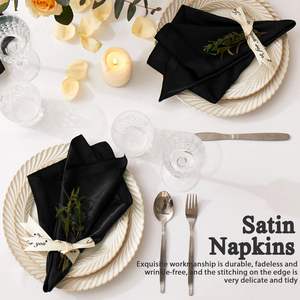 Servilletas Modernas Reutilizables y Ecológicas de Satén 100% Poliéster de 20x20 Pulgadas, Decoración de Mesa de Lujo para Banquetes y Cenas <span class=keywords><strong>en</strong></span> el Hogar - Product Image 1