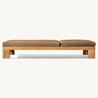 Chaise longue d'extérieur en teck massif, résistante à l'eau, au soleil et aux intempéries, pour se prélasser au bord de la piscine