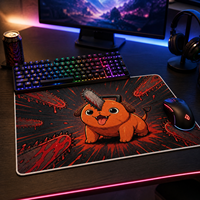 Tapis de Souris Gaming Anime Chauffant en Gros, Tapis de Bureau Personnalisé avec Logo OEM, Tapis de Table Esports Antidérapant en Tissu Écologique, En Stock
